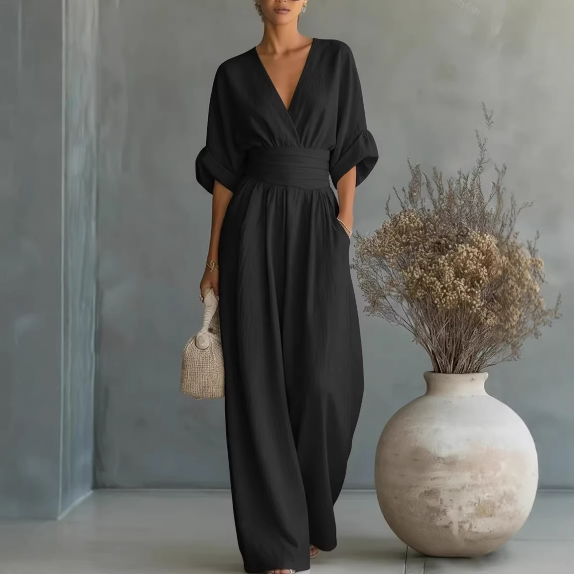 Mono 'Sky Aura' - Enterizo Elegante con Cintura Ajustable y Escote en V - Imagen 5