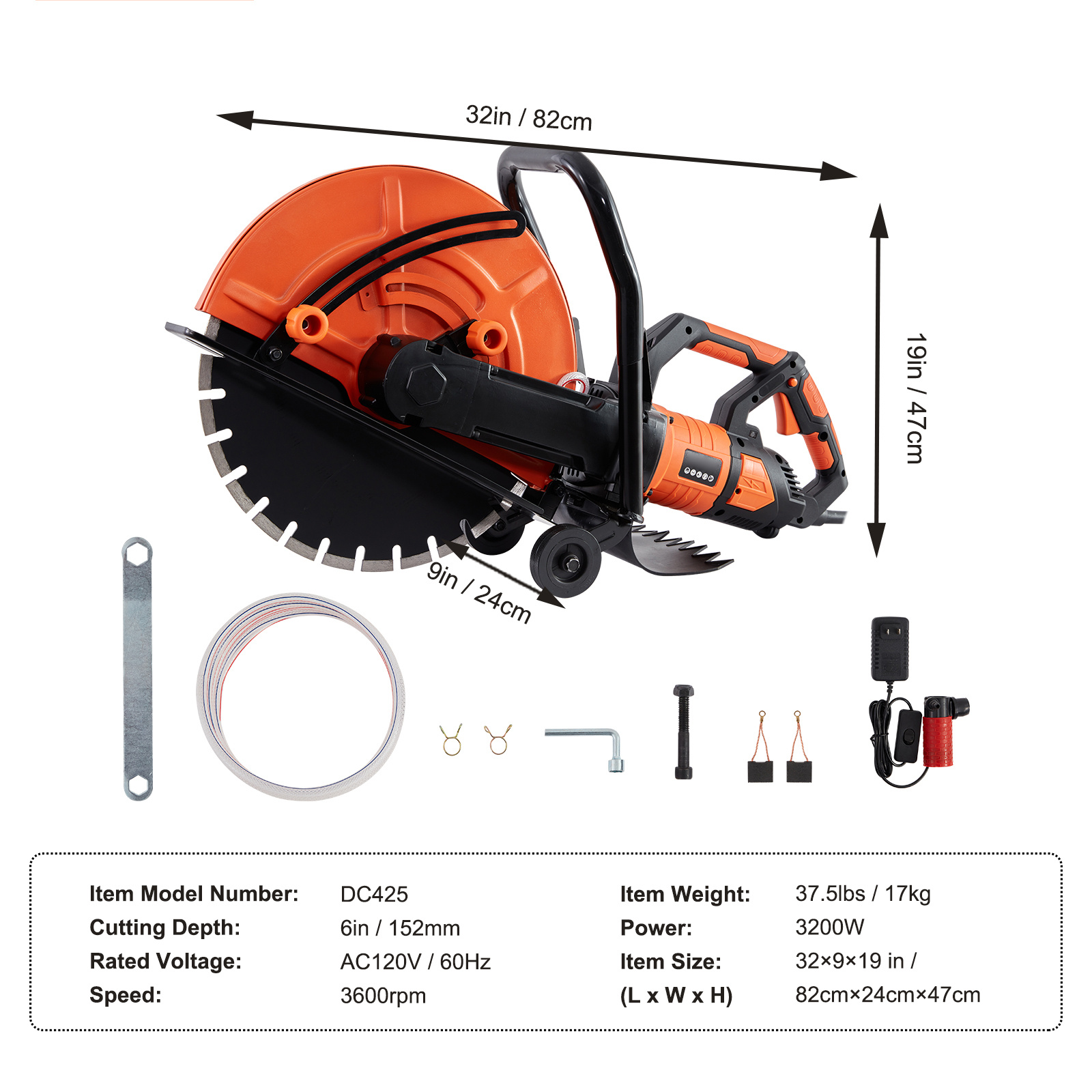 Cortadora Industrial Pro-Cut 3200W – Precisión Extrema para Concreto y Piedra - Imagen 9