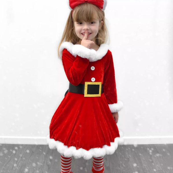 VESTIDO ROJO NAVIDEÑO PARA PRINCESAS. - Imagen 5
