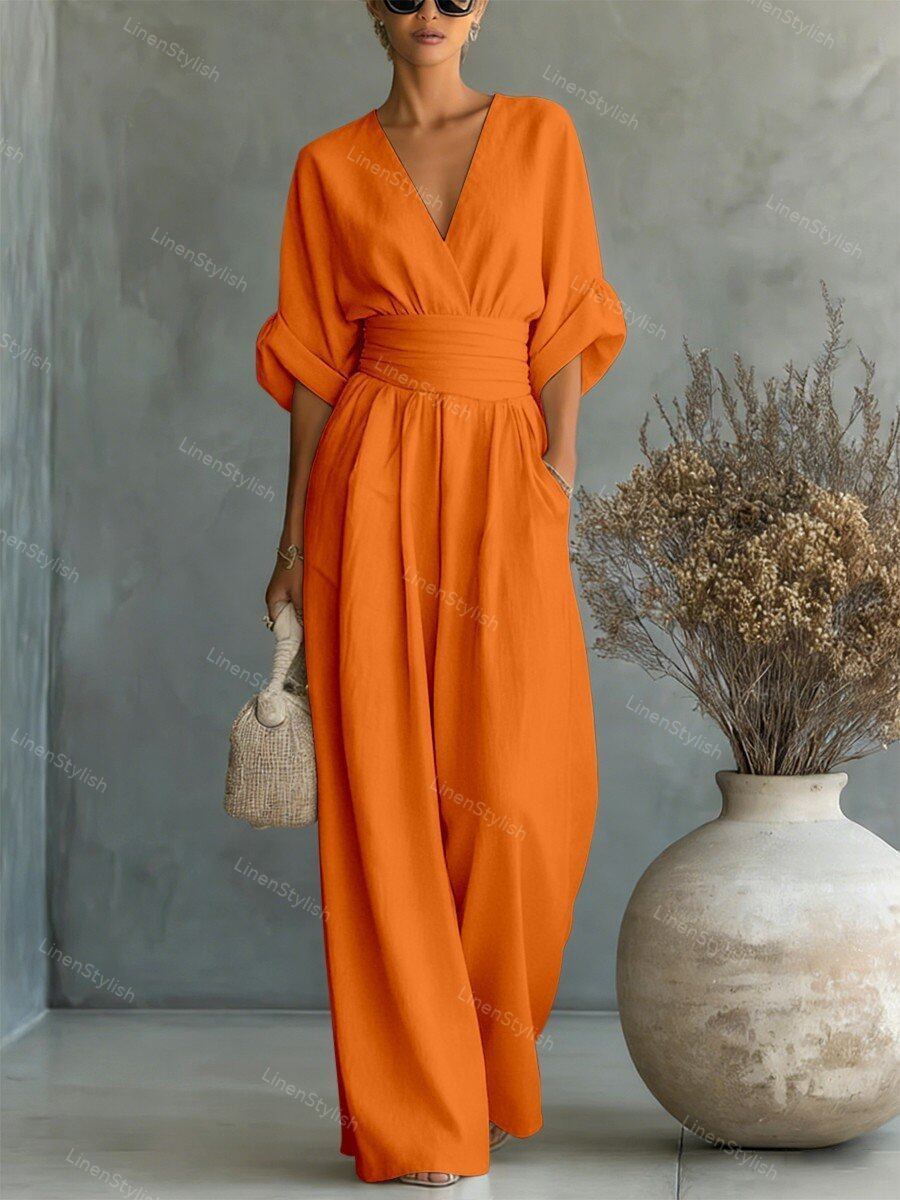 Mono 'Sky Aura' - Enterizo Elegante con Cintura Ajustable y Escote en V - Imagen 4