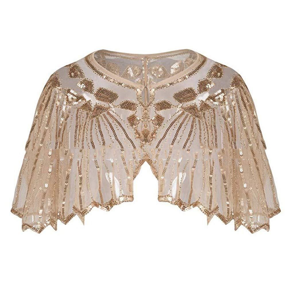 Mesh With Sequins Short Cape Evening Dress Party Dinner Cheongsam Outerwear Cross-border - Imagen 4
