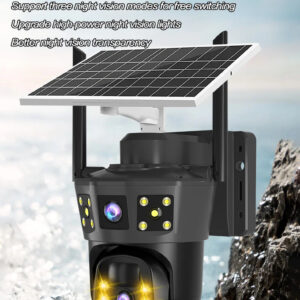 3 Screens Wireless Security Camera Wifi Solar Powered Voice PIR Cctv Outdoor UK