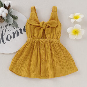 Vestido de Tirantes con Volantes y Lazo para Niña