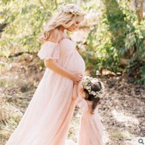 Vestido de Encaje para Sesión de Fotos de Embarazo y Maternidad
