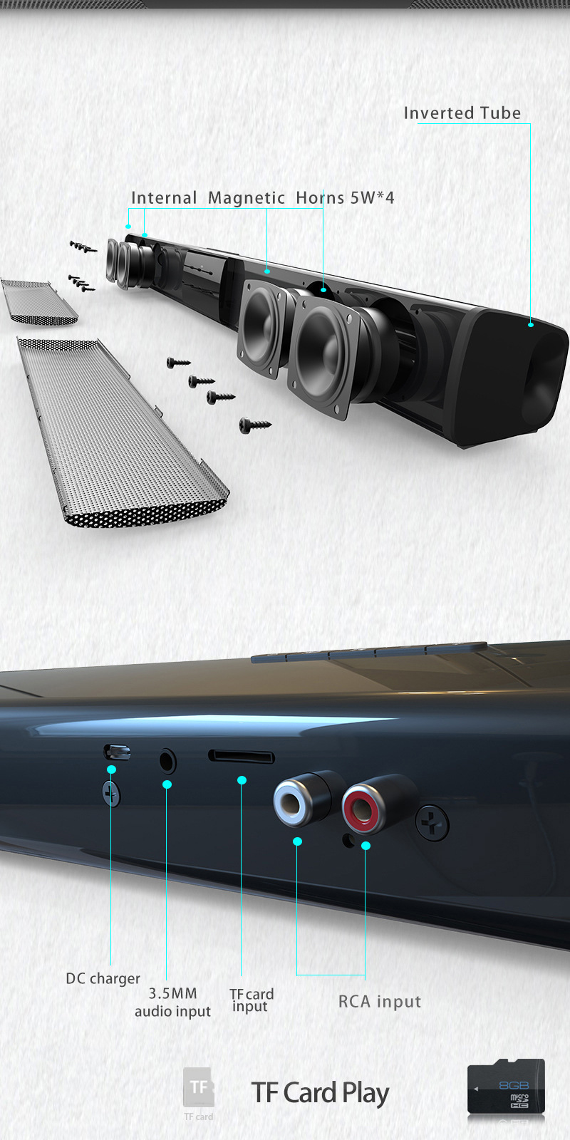 Home Theater Sound System Bluetooth Speaker Computer - Imagen 5