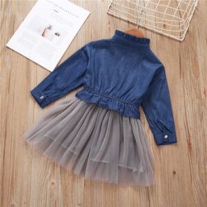 Vestido Combinado Vaquero y Falda de Tul para Niña