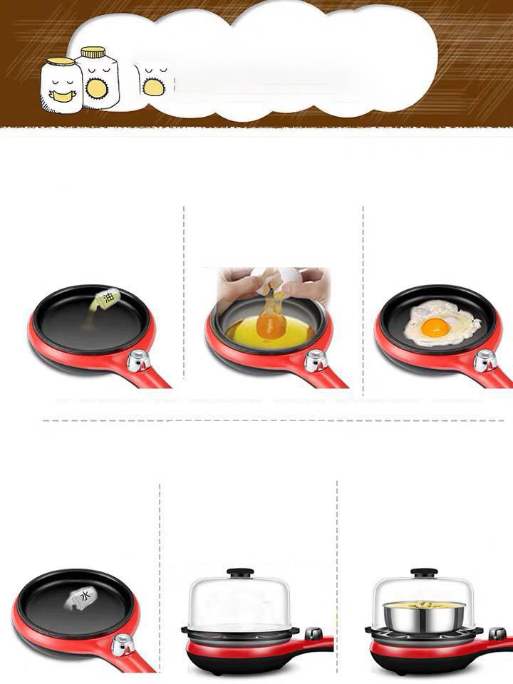 Household Breakfast Machine Stainless Steel Egg Steamer Egg Cooker Omelette Device Small Appliances Gift Gifts - Imagen 3