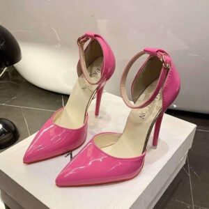 Zapatos Stiletto Bicolores de Punta Cerrada con Pulsera al Tobillo