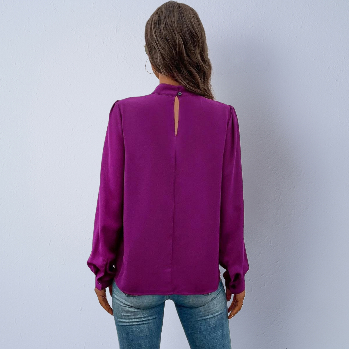 Women's Satin Fashion Long-Sleeve Blouse - Imagen 7
