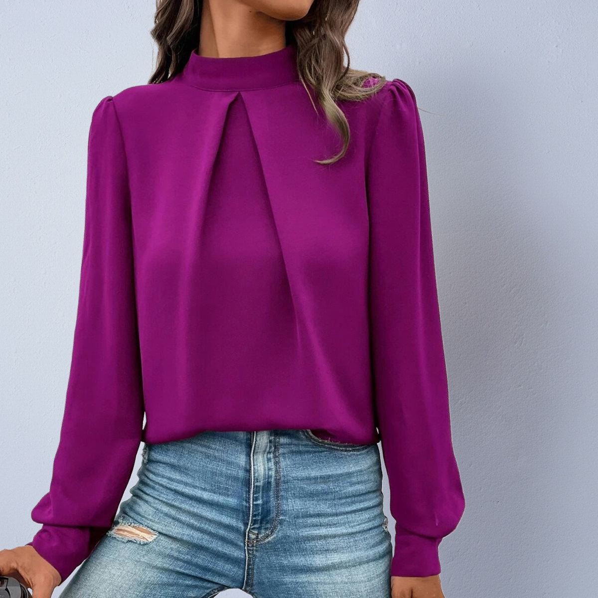 Women's Satin Fashion Long-Sleeve Blouse - Imagen 5