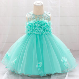 Vestido de Gala de Princesa con Flor y Tul para Niña