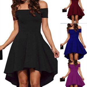 Vestido de Fiesta Asimétrico con Cola de Golondrina para Mujer