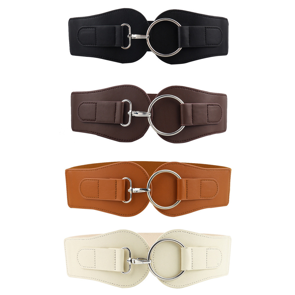Women's Simple Sweet Cool PU Leather Decoration Wide Belt - Imagen 3