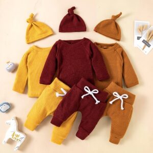 Conjunto de Ropa de Punto con Gorro a Juego para Bebé