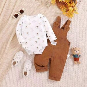 Conjunto de Peto de Osito y Camiseta para Bebé