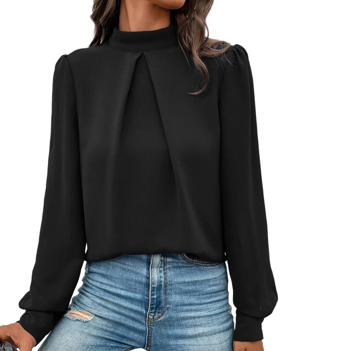 Women's Satin Fashion Long-Sleeve Blouse - Imagen 9