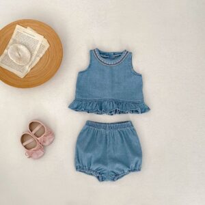 Conjunto de Verano con Blusa de Tirantes y Pantalón Corto para Bebé