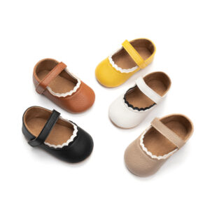 Zapatitos de Princesa en Piel Suave con Velcro para Bebé