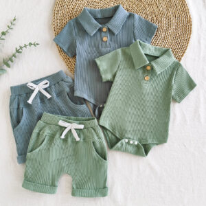 Conjunto Casual de Camiseta y Pantalón Corto de Verano para Niño