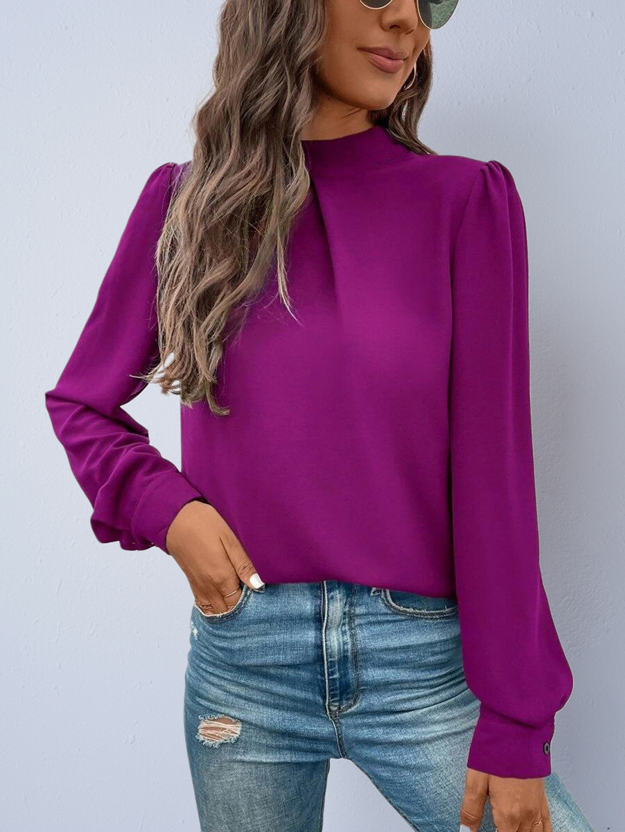 Women's Satin Fashion Long-Sleeve Blouse - Imagen 4