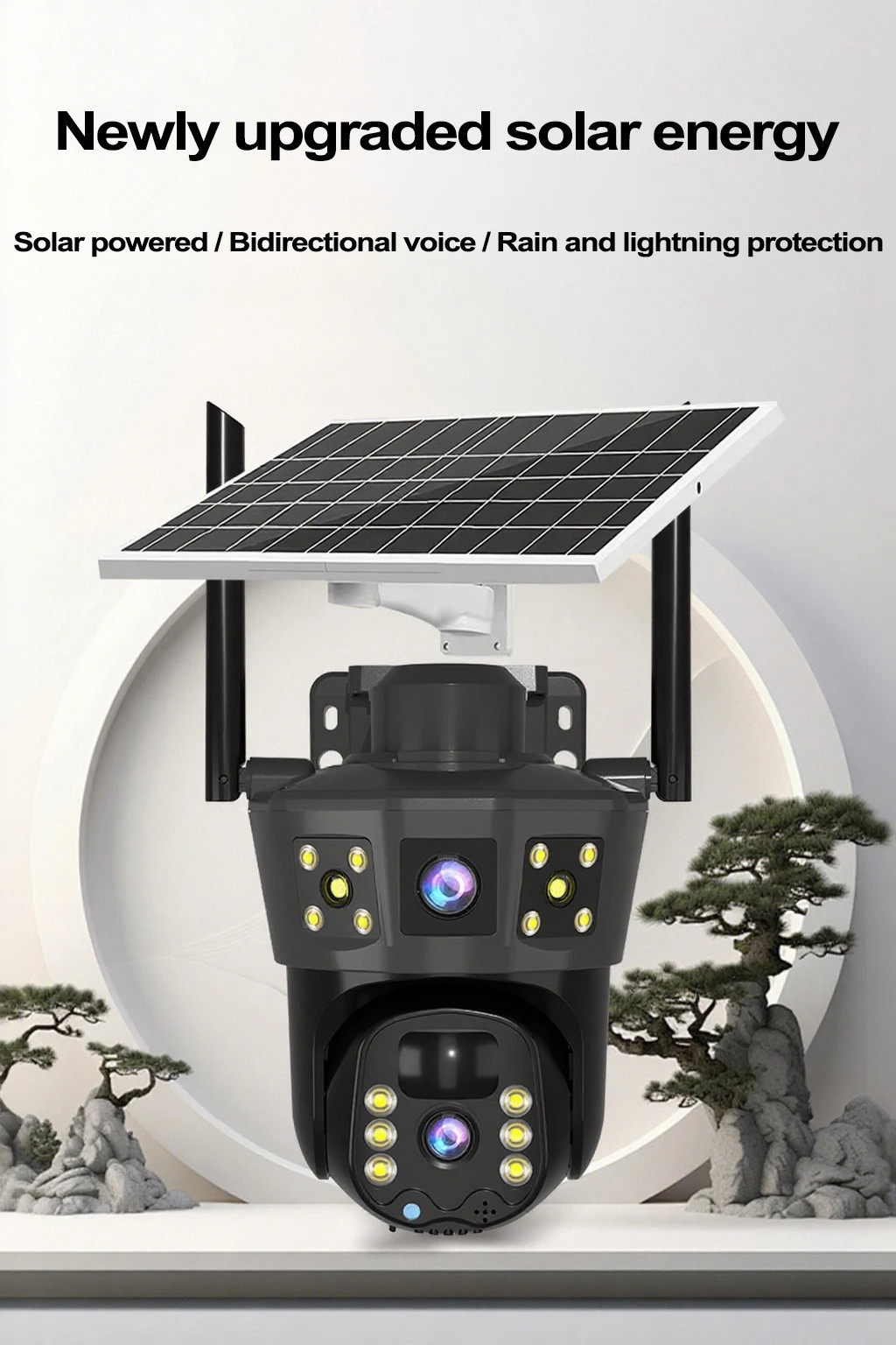 3 Screens Wireless Security Camera Wifi Solar Powered Voice PIR Cctv Outdoor UK - Imagen 7