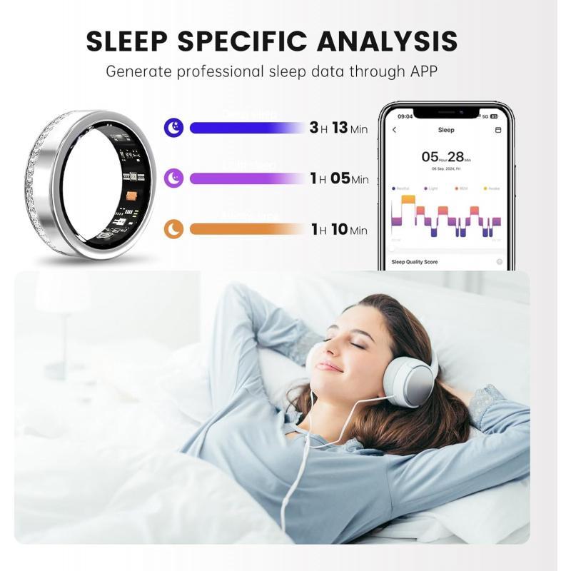 Smart Ring For Women Luxury Elegant Diamond Ring With Visible Tech Core Heart Rate Sleep Tracker Fitness Health Monitor IP68 Waterproof Compatible - Imagen 5