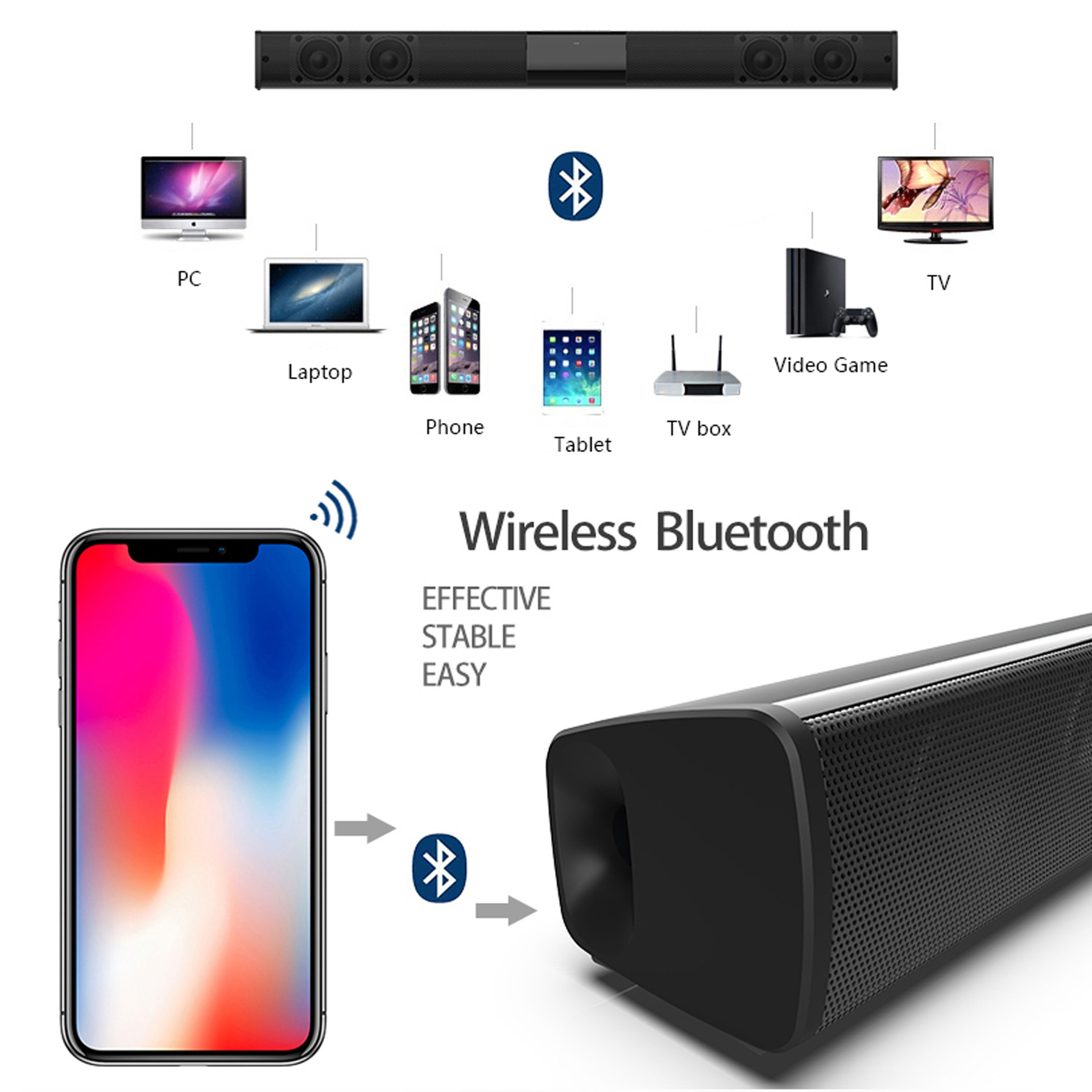 Home Theater Sound System Bluetooth Speaker Computer - Imagen 6