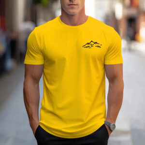 Camiseta Deportiva Casual con Estampado de Montaña para Hombre
