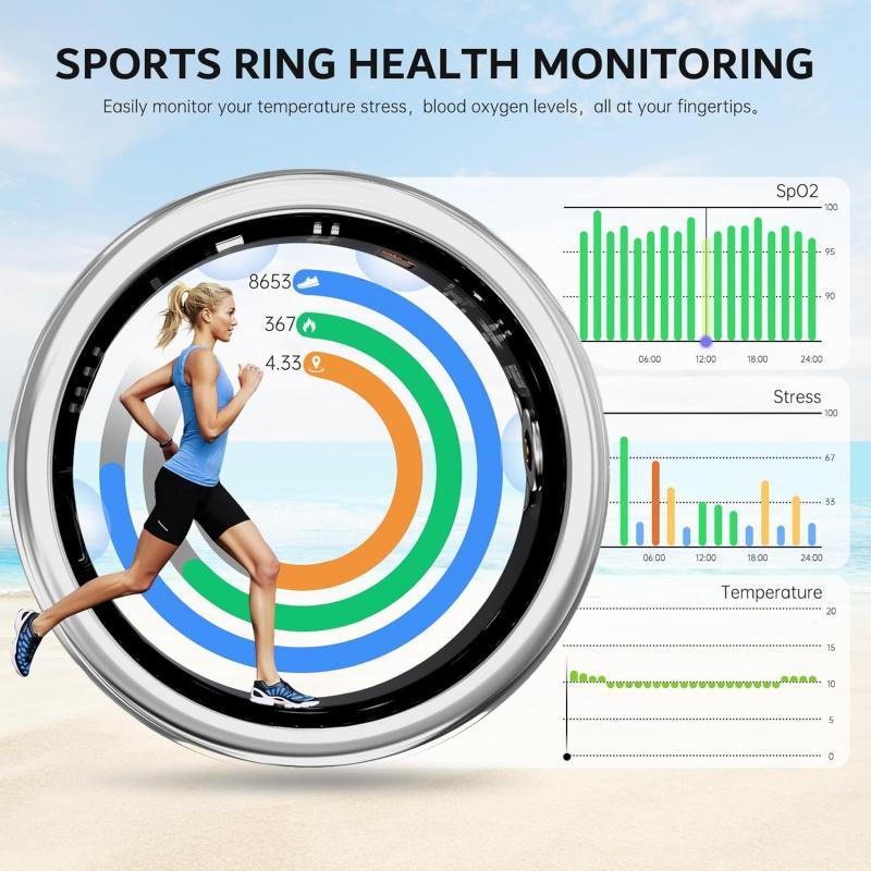 Smart Ring For Women Luxury Elegant Diamond Ring With Visible Tech Core Heart Rate Sleep Tracker Fitness Health Monitor IP68 Waterproof Compatible - Imagen 6