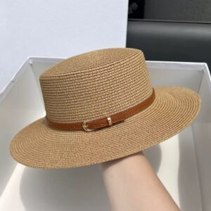Sombrero de Paja de Ala Ancha con Copa Plana para Niños