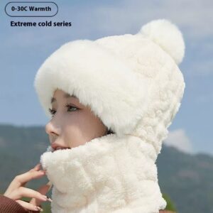 Gorro de Invierno 2 en 1 con Bufanda Integrada y Orejas de Oso