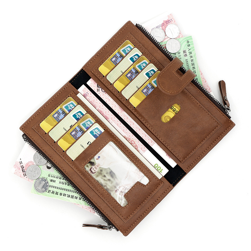 Fashion Minimalist Magnetic Buckle Multi-card Slot Zipper Bag - Imagen 3