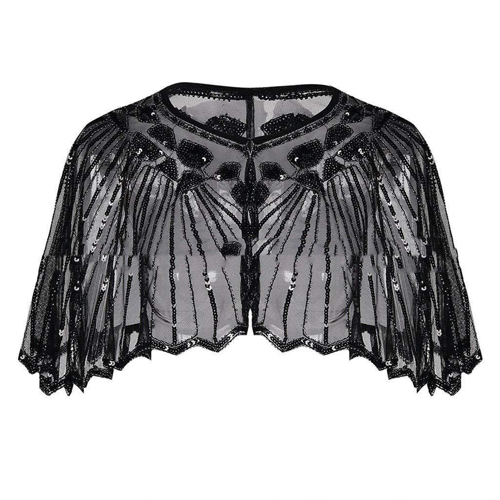Mesh With Sequins Short Cape Evening Dress Party Dinner Cheongsam Outerwear Cross-border - Imagen 2