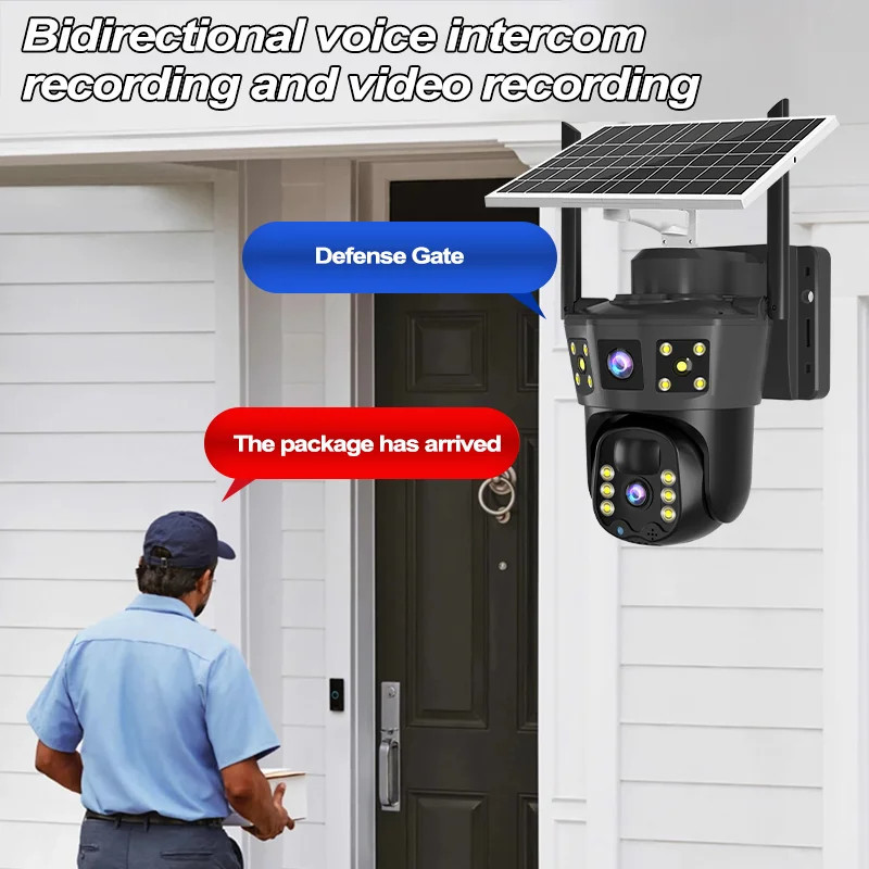 3 Screens Wireless Security Camera Wifi Solar Powered Voice PIR Cctv Outdoor UK - Imagen 9