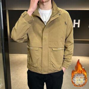 Chaqueta Casual de Entretiempo con Cuello Alto para Hombre