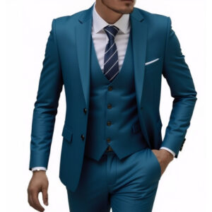 Traje Formal de Tres Piezas con Chaleco Slim-Fit para Hombre