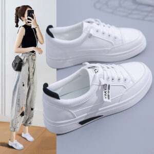 Zapatillas Deportivas Casuales Transpirables en Cuero Sintético