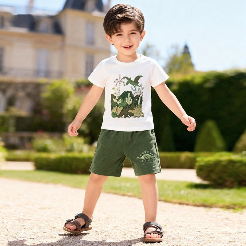 Conjunto de Verano con Camiseta de Dibujos Animados para Niño